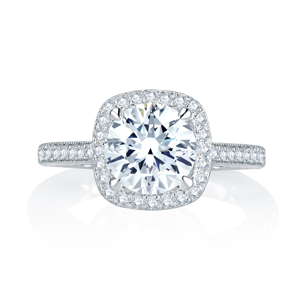 14K White Gold 0.39Ctw Semi Mount With 1.00Ct Head.