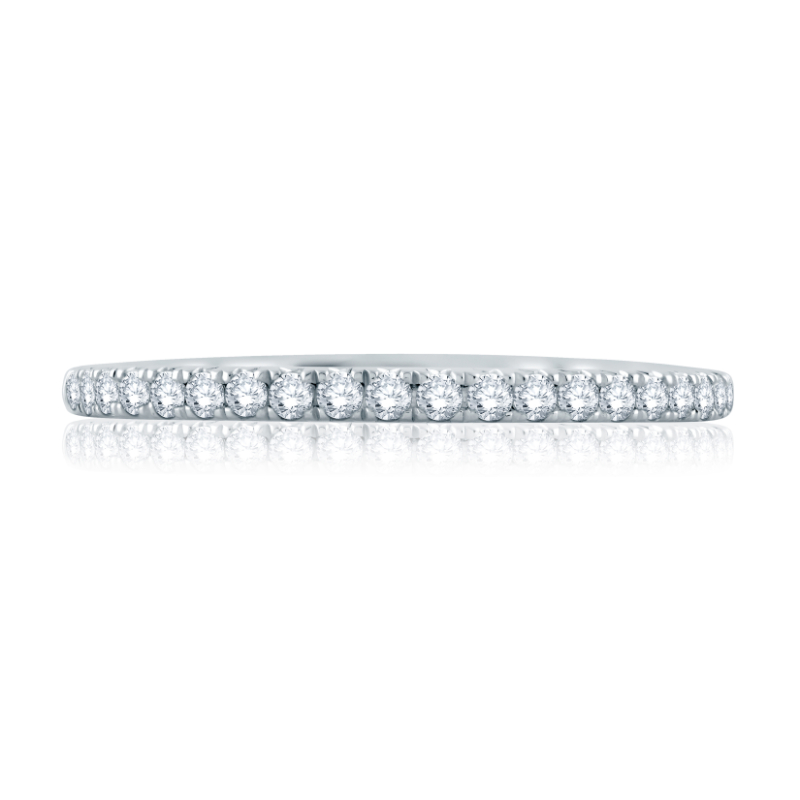 14K White Gold 0.24Ctw Semi Mount With Round Head.