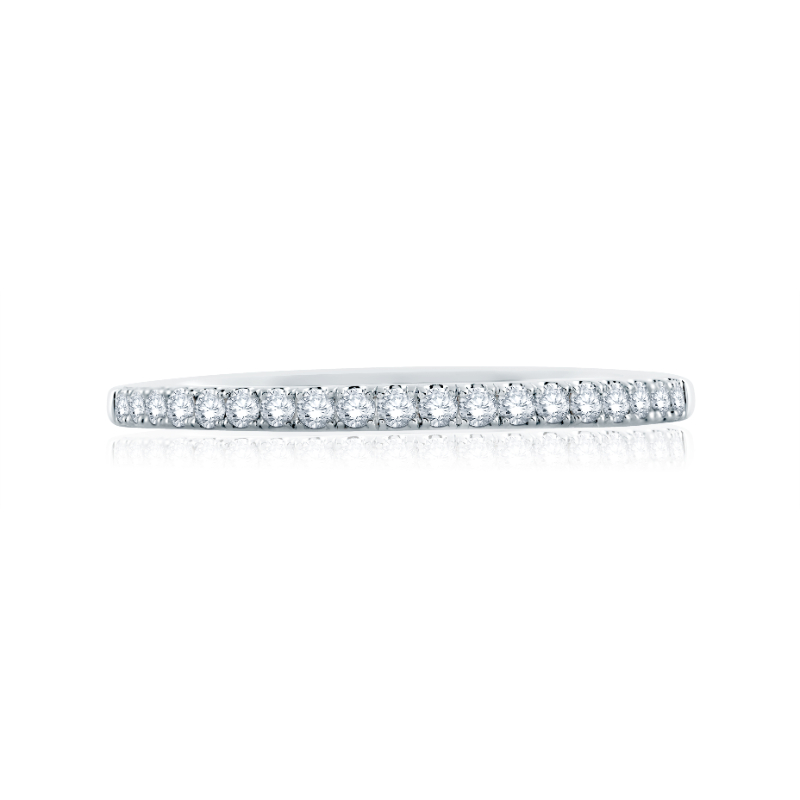 14K White Gold 0.28Ctw Semi Mount With Round Head.