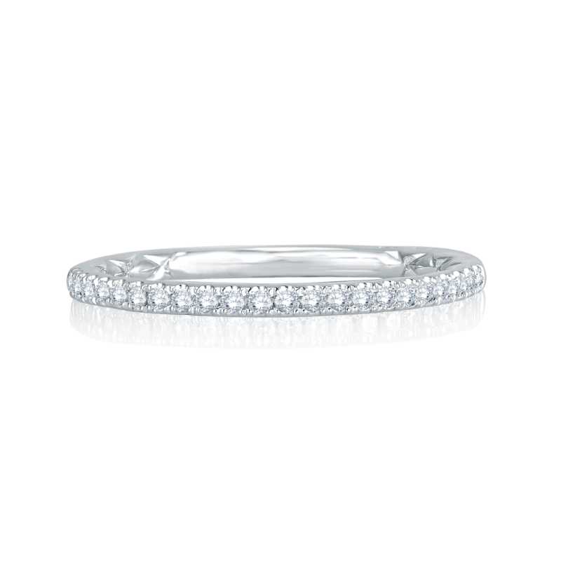 14K White Gold 0.24Ctw Semi Mount With Round Head.