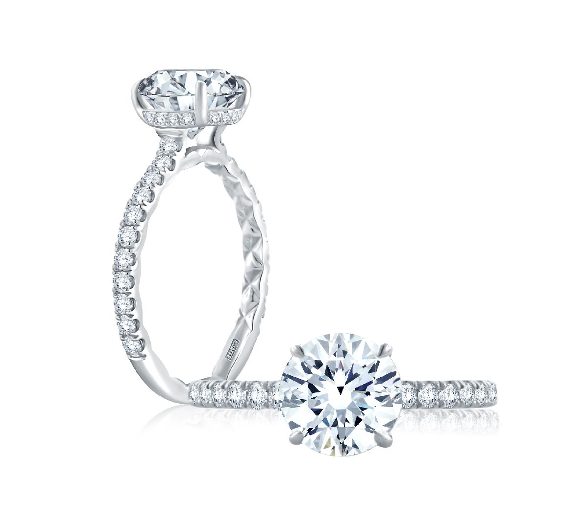 Platinum Quilted Engagement Ring Mounting