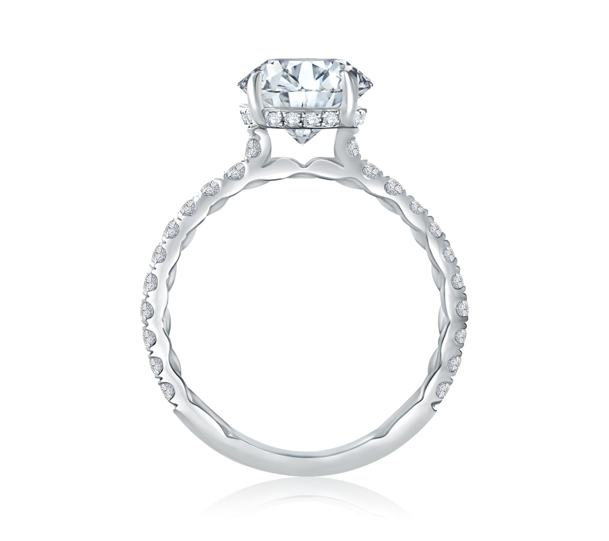 Platinum Quilted Engagement Ring Mounting