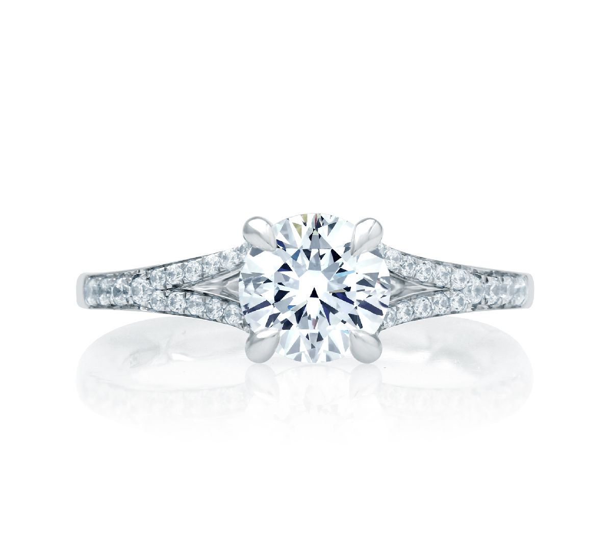 Platinum Micro Pave Quilted Engagement Ring Mounting