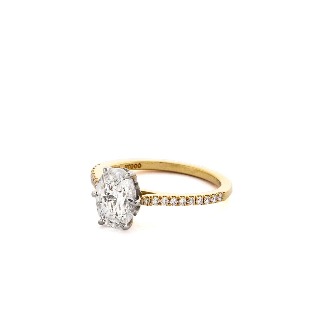 Roslyn Collection Platinum Hexagonal Set Engagement Ring Mounting