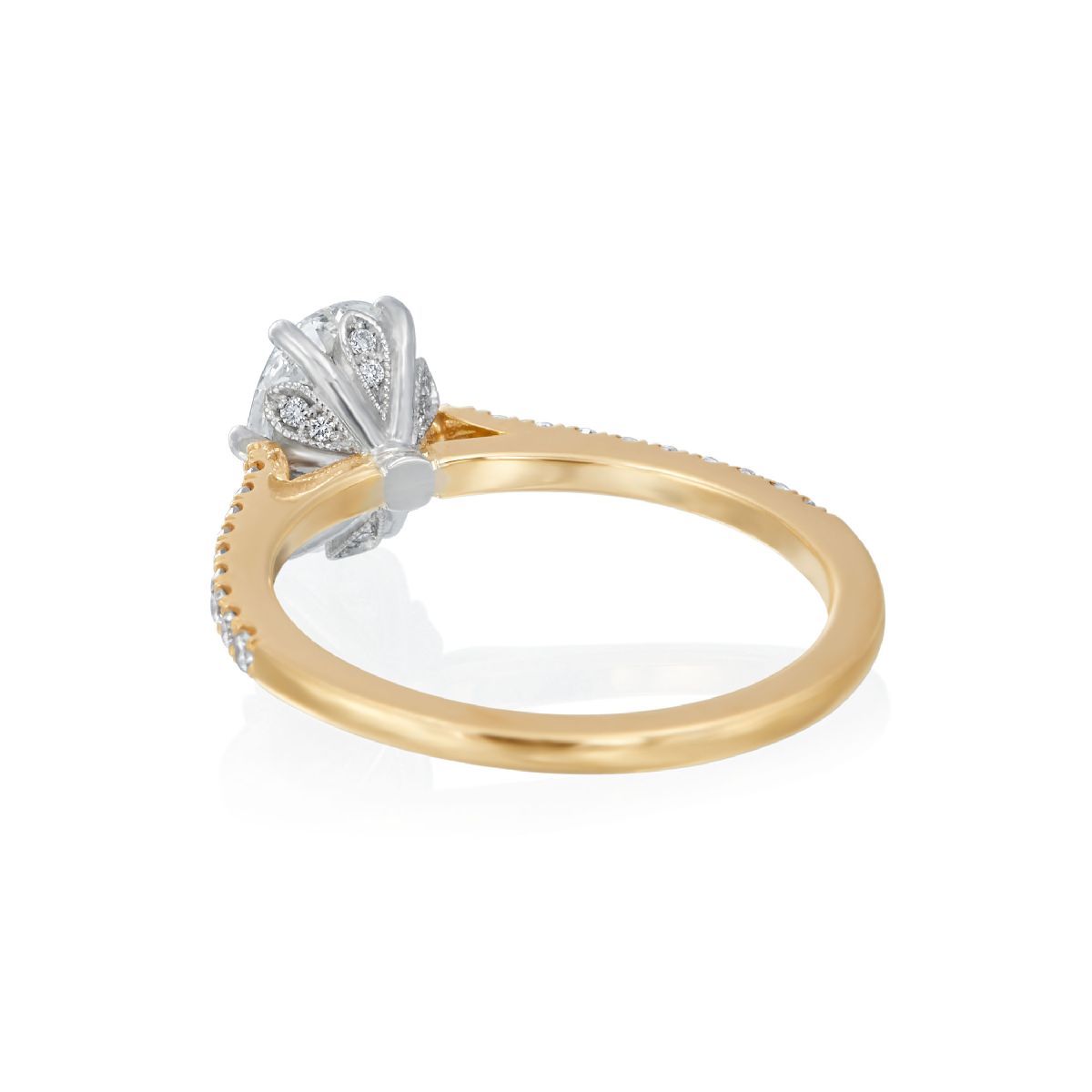 Roslyn Collection Gold and Platinum Diamond Pave-Set Engagement Mounting