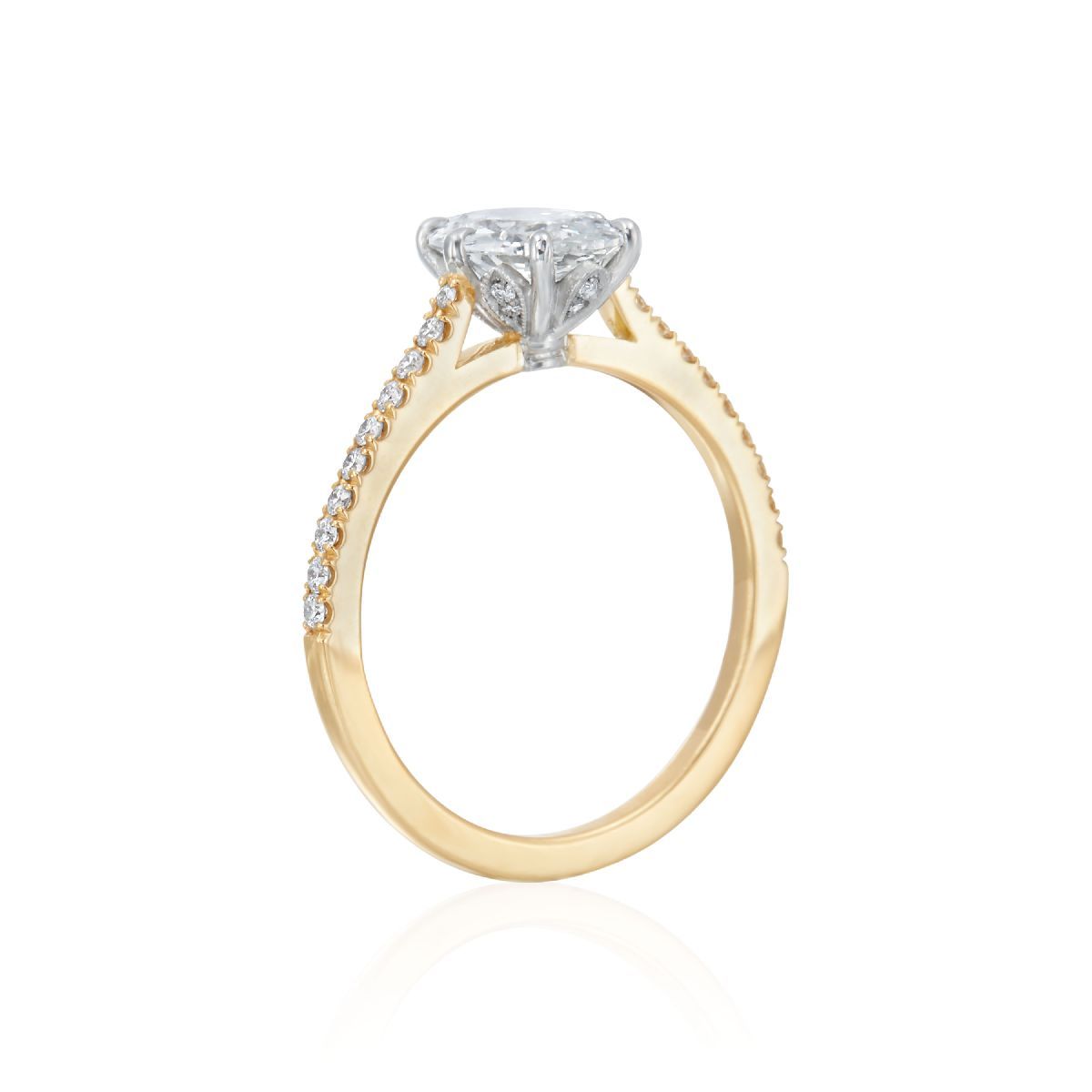 Roslyn Collection Gold and Platinum Diamond Pave-Set Engagement Mounting