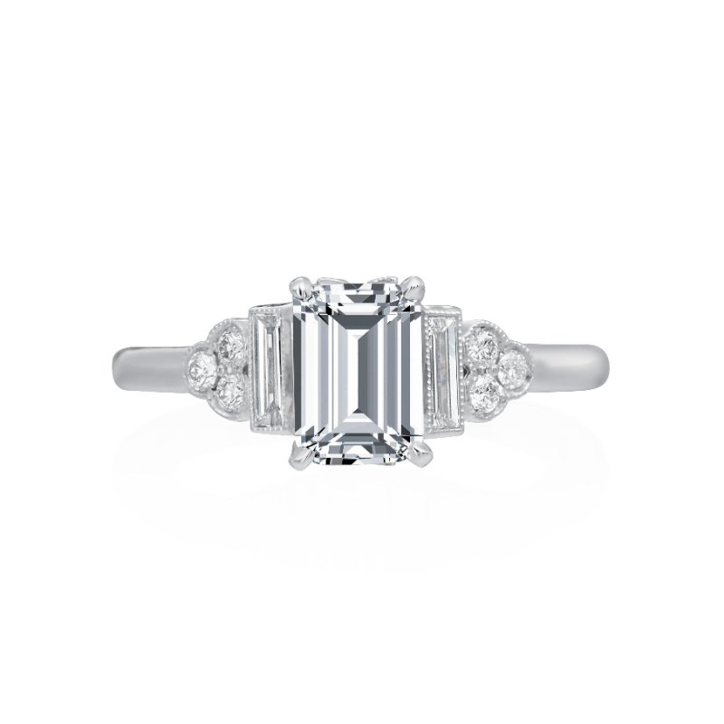 Roslyn Collection Trefoil Step Engagement Ring Mounting