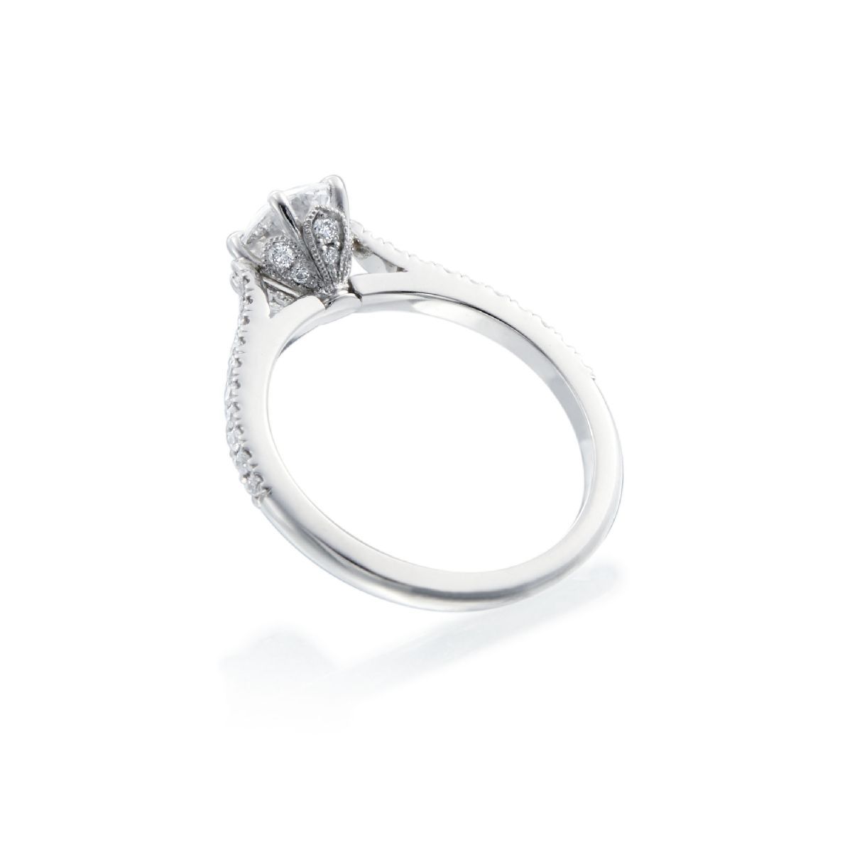 Roslyn Collection Platinum Diamond Petal Engagement Ring Mounting