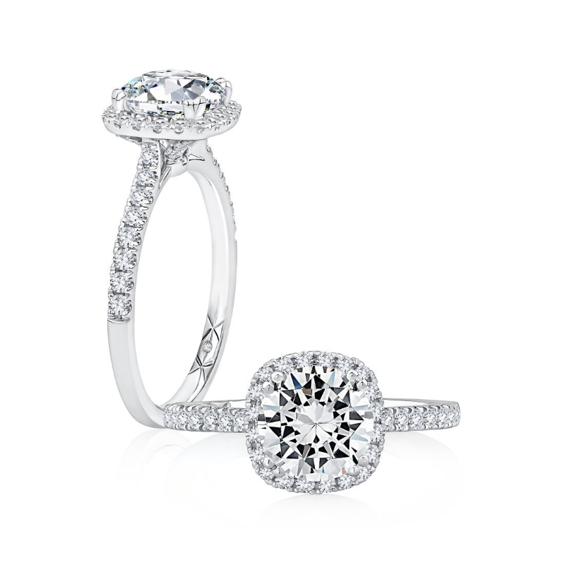 Platinum Halo Engagement Ring Mounting