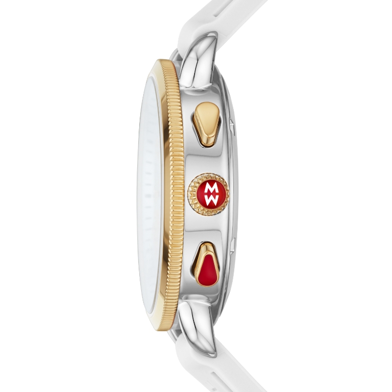 Sporty Sport Sail Chronograph in Two-Tone Stainless Steel with White Silicone Strap