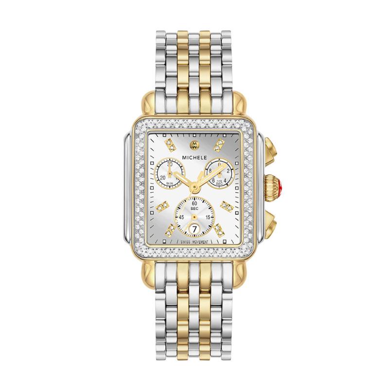 Michele Deco Two-Tone 18K Gold-Plated Diamond Watch