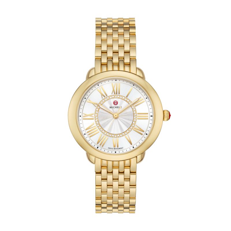 Serein Mid 18k Gold-Plated Diamond Dial Watch