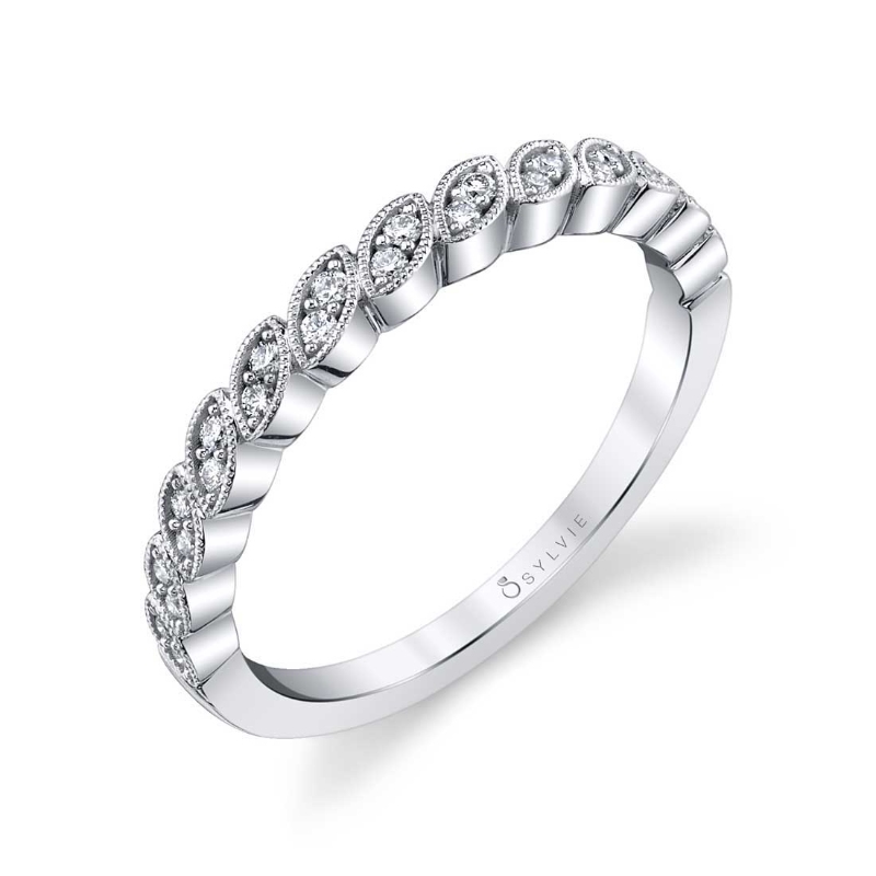 Marquise Shaped Stackable Diamond Band - Tara
