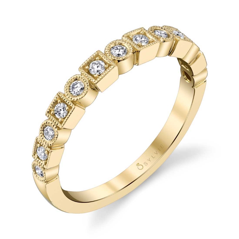 Modern Yellow Gold Stackable Band - Jasmeen