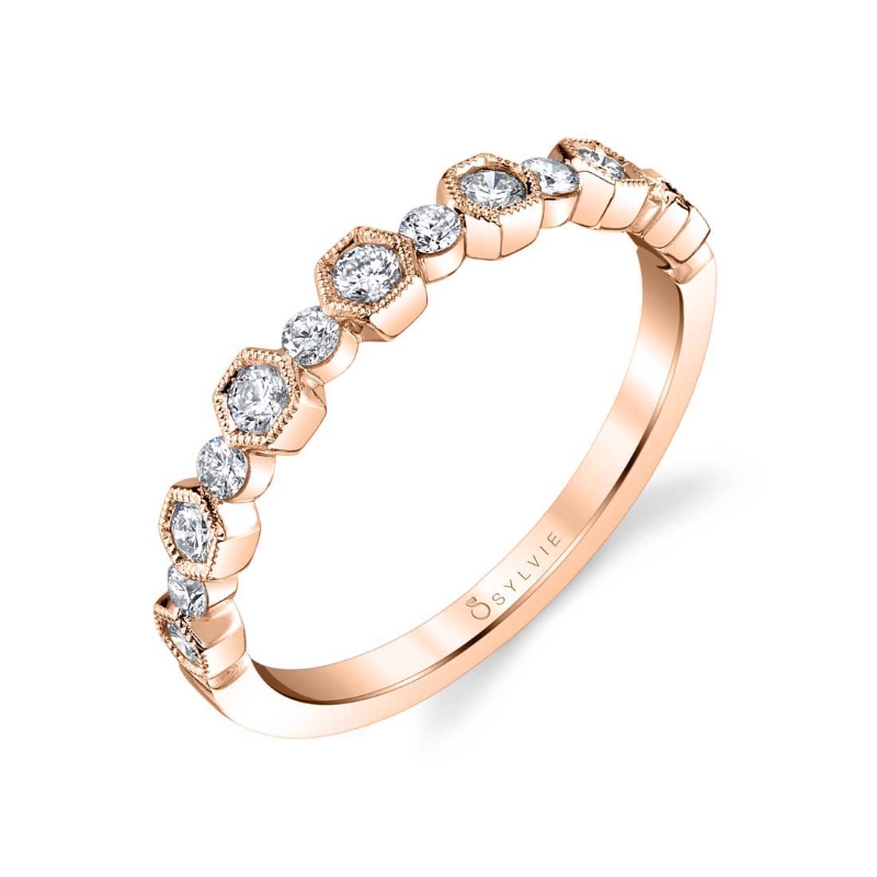 Modern Rose Gold Stackable Band - Lucienne