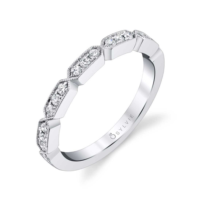 Modern Stackable Diamond Band - Michelle