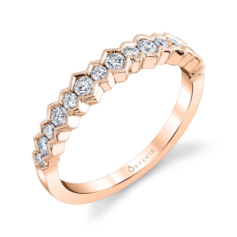 Modern Rose Gold Wedding Band - Naelle