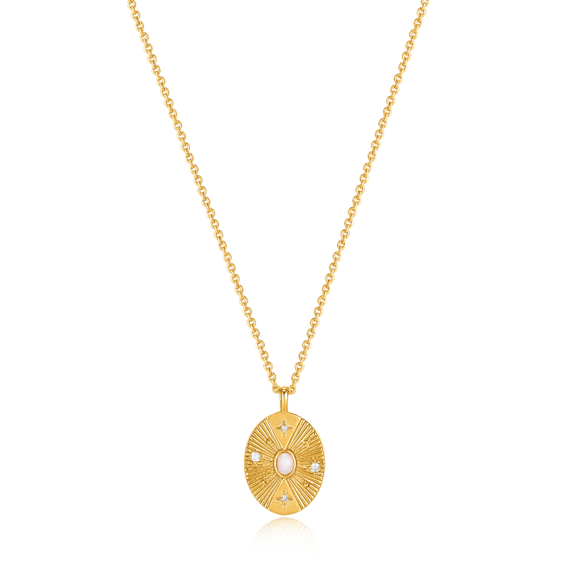 ANIA HAIE 14K GOLD PLATED ON STERLING SILVER STARRY KYOTO OPAL NECKLACE