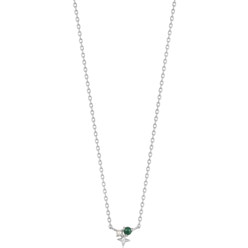 ANIA HAIE STERLING SILVER MALACHITE STAR NECKALCE