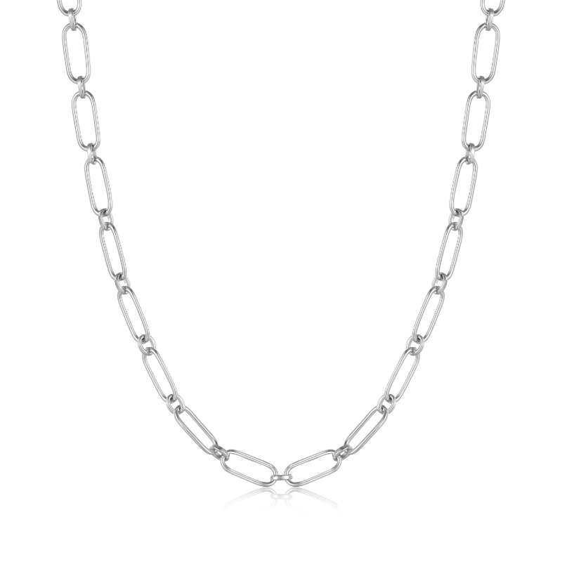 Silver Cable Connect Chunky Chain Necklace
