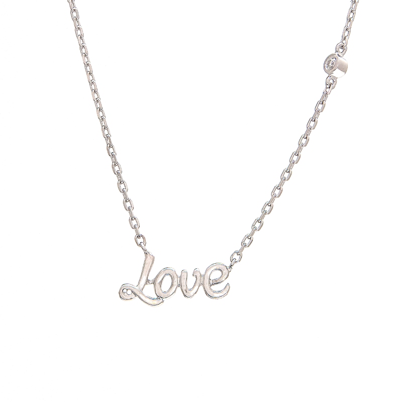 14K DIAMOND LOVE NECKLACE (16+2