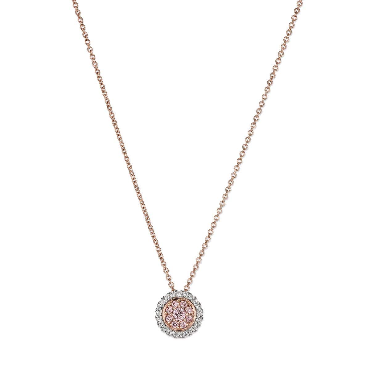 Platinum And Gold Pink Diamond Necklace