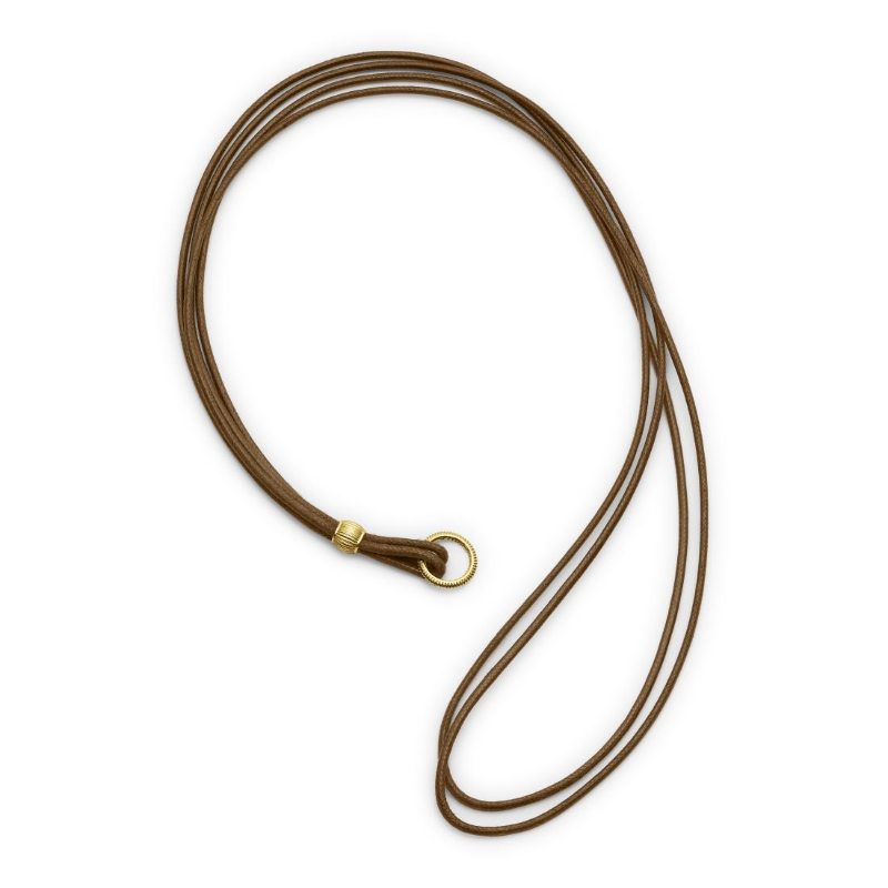 Gold And Cognac Cord For Meditation Bells