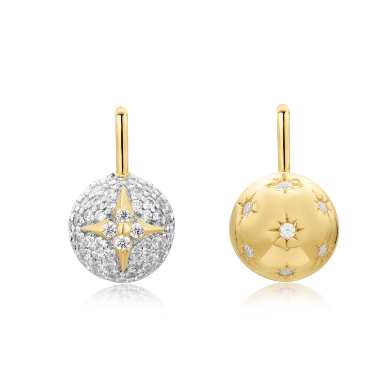 Gold Pav?Star Sphere Charm