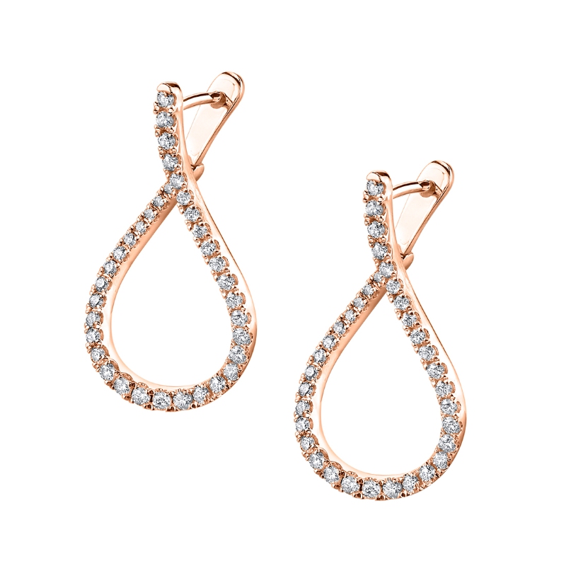 Unique Diamond Hoop Earrings - 1.00 Carat