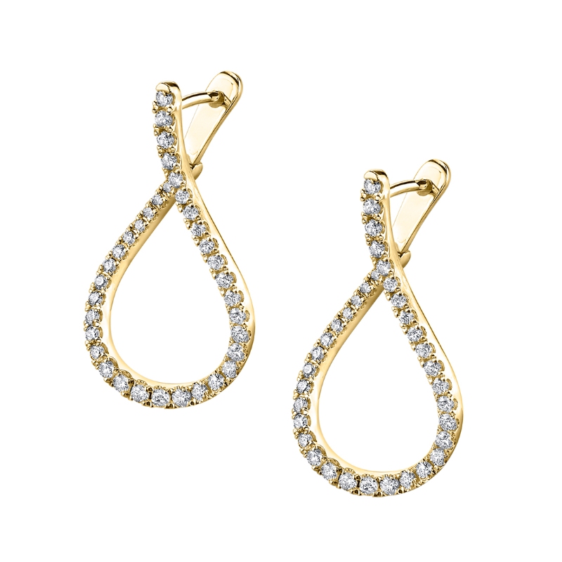 Unique Diamond Hoop Earrings - 1.00 Carat