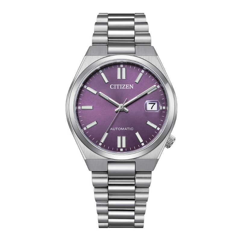 Citizen Sport Luxury AUTO Unisex Watch, Stainless Steel Purple Dial