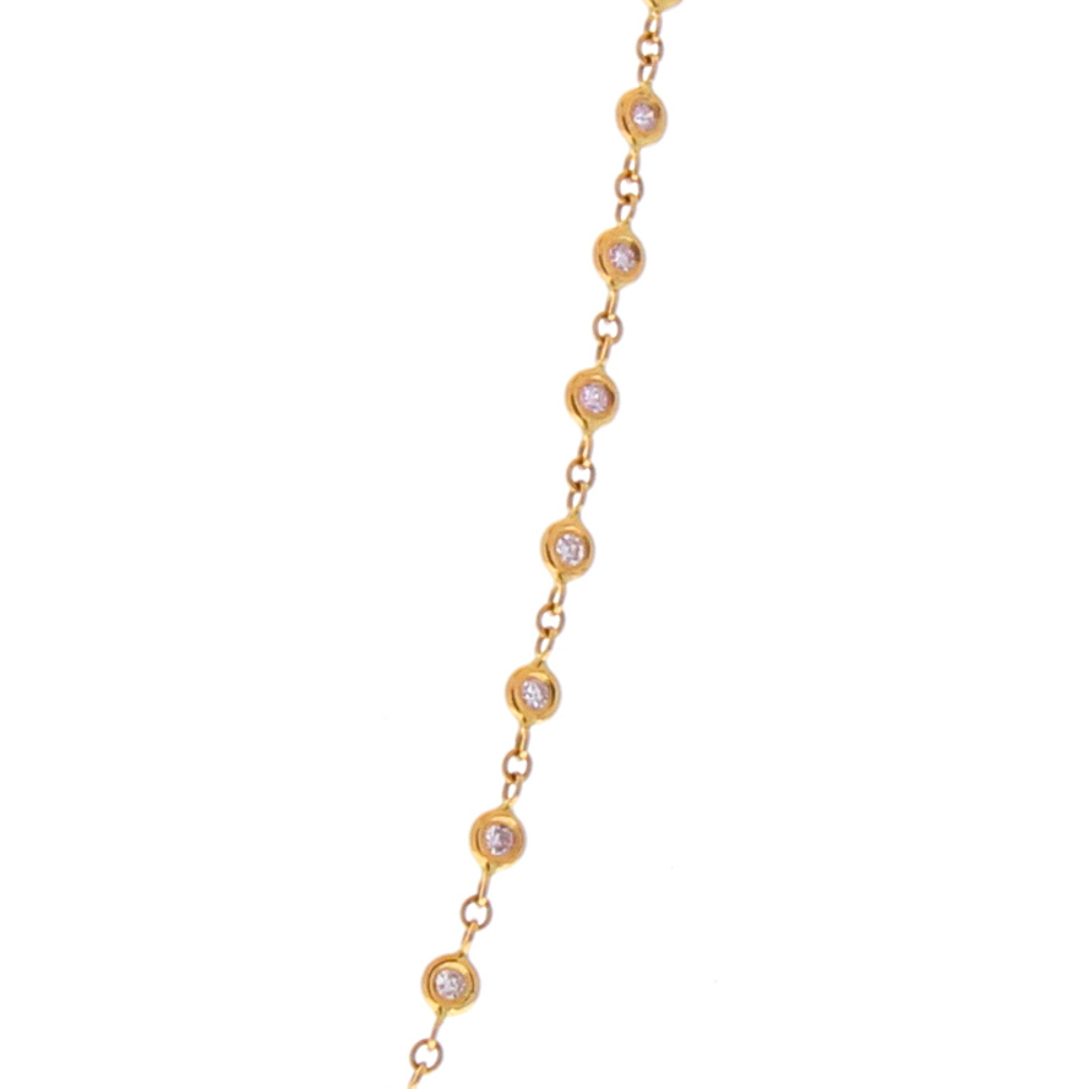 18K Rose Gold Diamond Gemstone Necklace