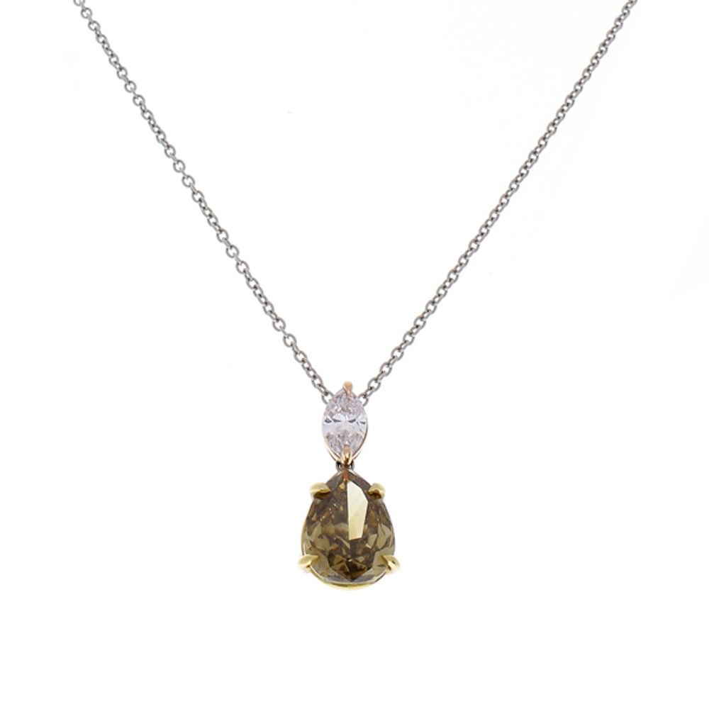 Platinum Diamond Gemstone Necklace