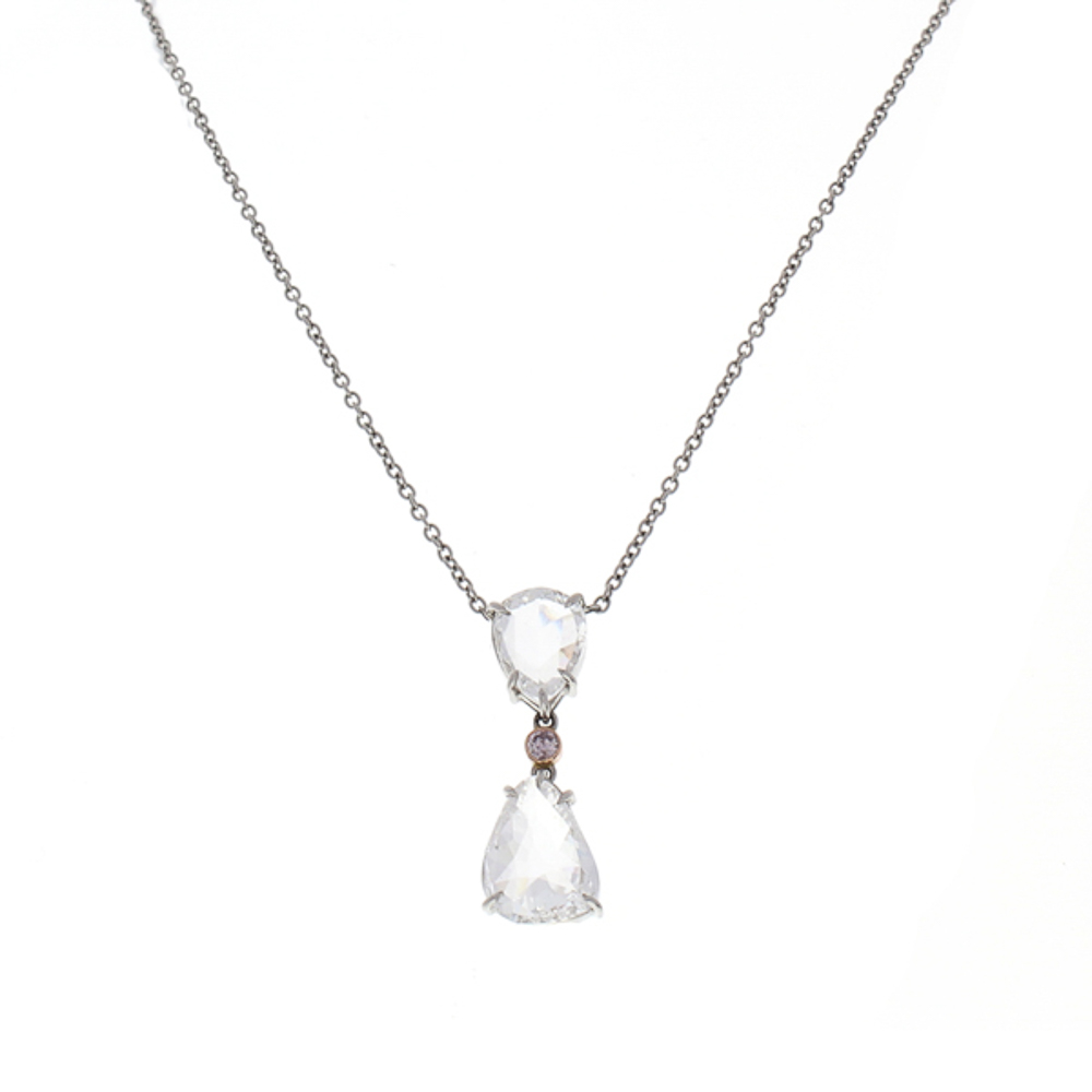 Platinum Diamond Gemstone Necklace
