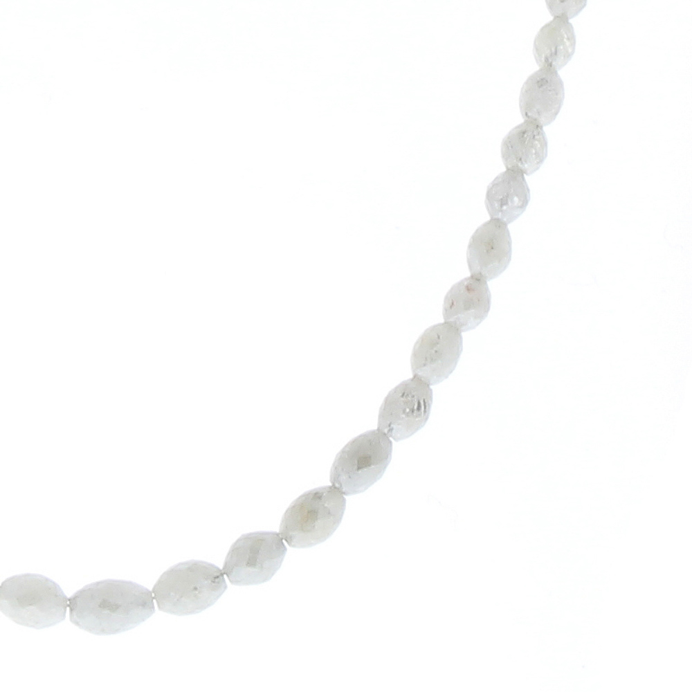 14K White Gold Diamond Gemstone Necklace