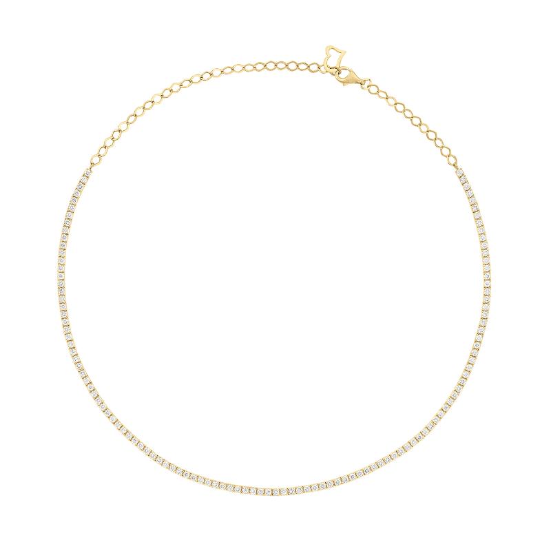 The Wall Street 14k Yellow Gold and Diamond Tennis Necklace. 3.50ctw