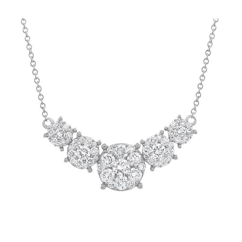 The Maiden Lane 14k White Gold 5-Stone Diamond Necklace. 1.20ctw