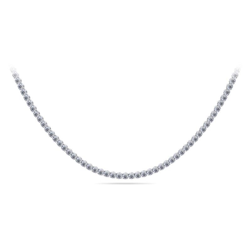 The Wall Street 14K White Gold and Diamond Tennis Necklace. 6.75ctw