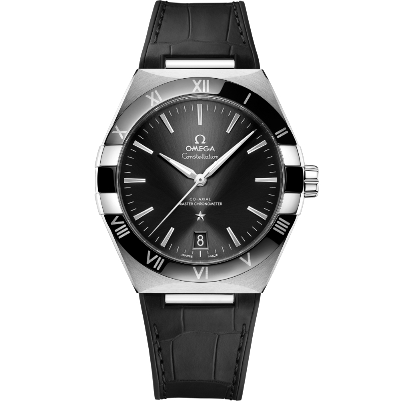 41 mm, Steel On Leather Strap