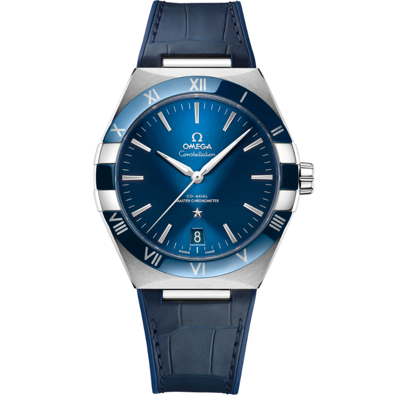 41 mm, Steel On Leather Strap