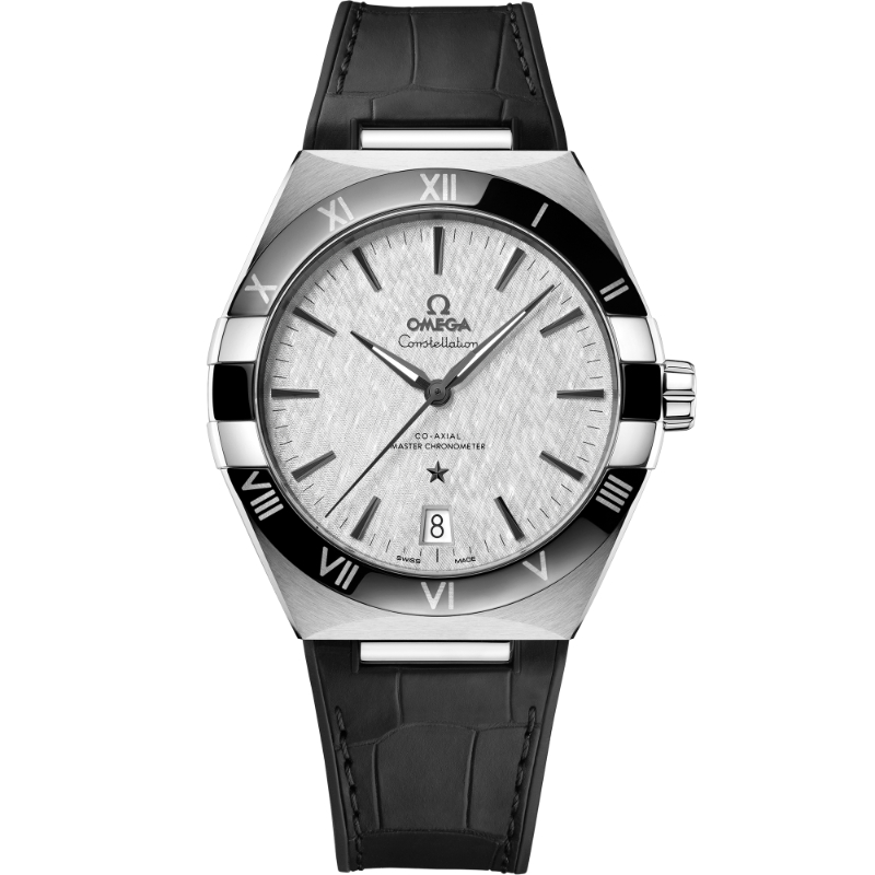 41 mm, Steel On Leather Strap