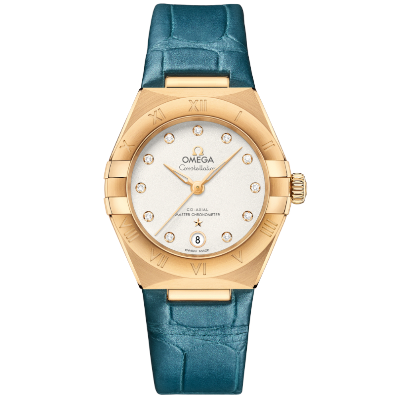 29 mm, Yellow Gold On Leather Strap