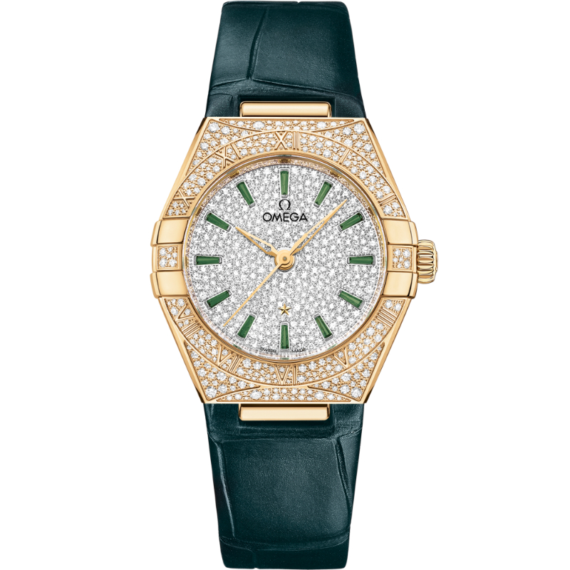 29 mm, Yellow Gold On Leather Strap