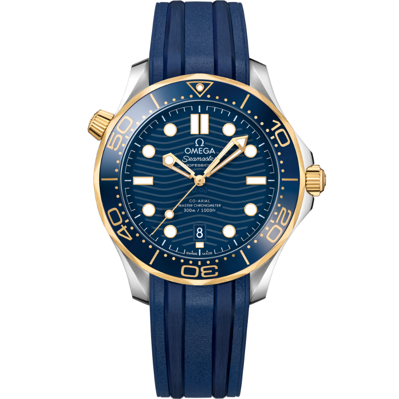 42 mm, Steel - Yellow Gold On Rubber Strap