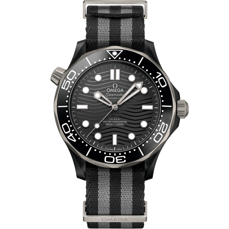 43.5 mm, Black Ceramic On Nato Strap