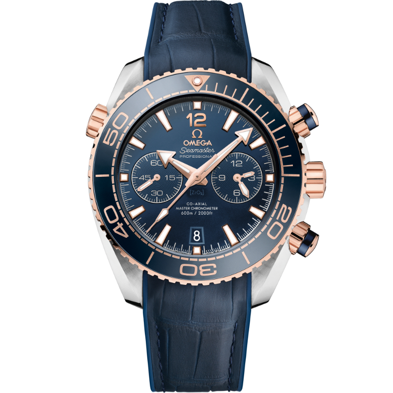 45.5 mm, Steel - Sedna&trade; Gold On Leather Strap With Rubber Lining