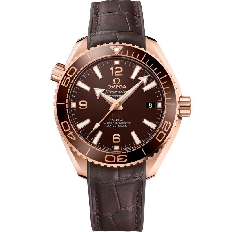 39.5 mm, Sedna&trade; Gold On Leather Strap With Rubber Lining