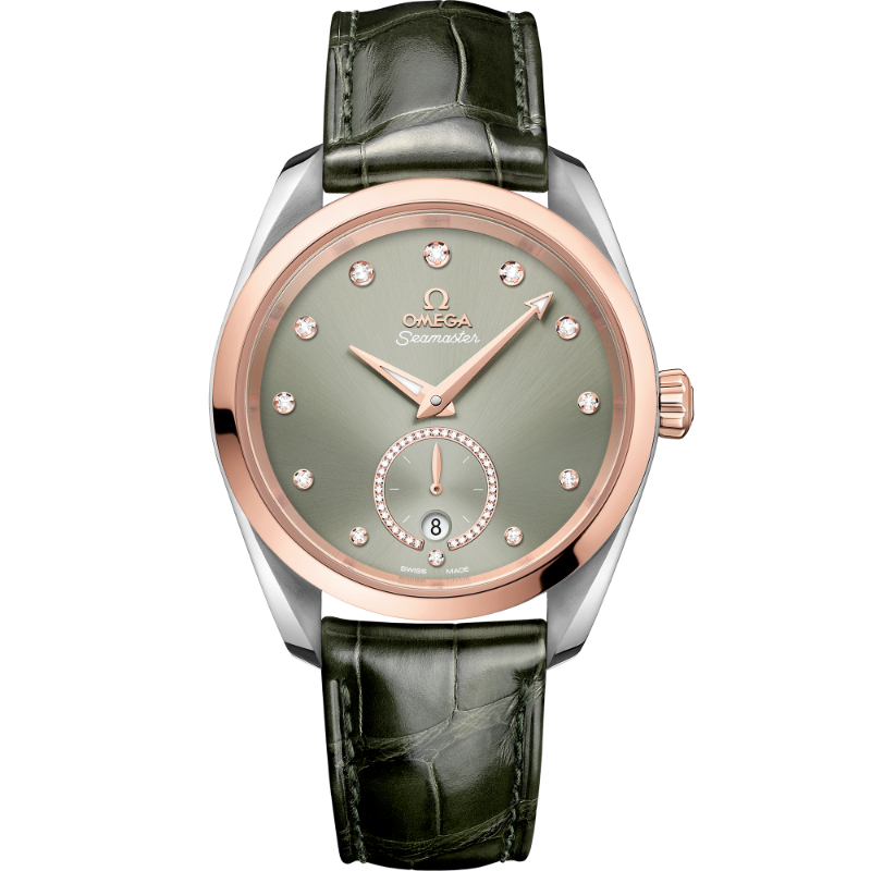 38 mm, Steel - Sedna&trade; Gold On Leather Strap