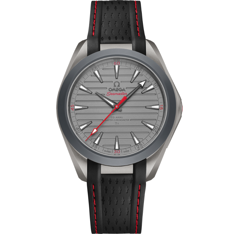 41 mm, Titanium On Rubber Strap