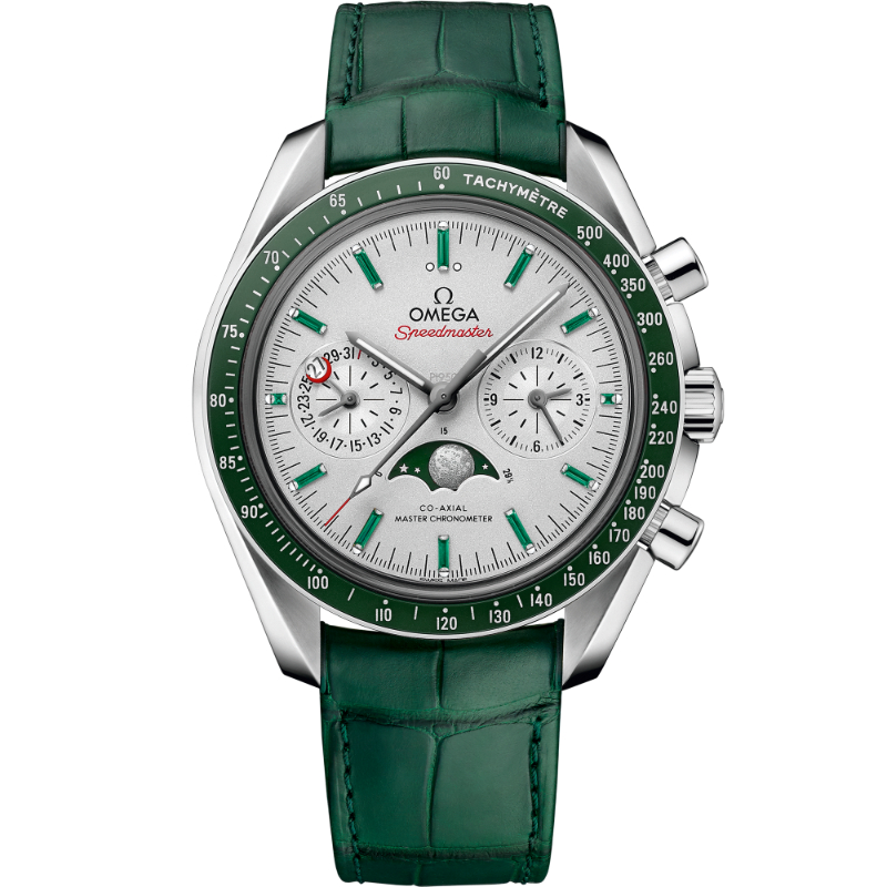 44.25 mm, Platinum On Leather Strap